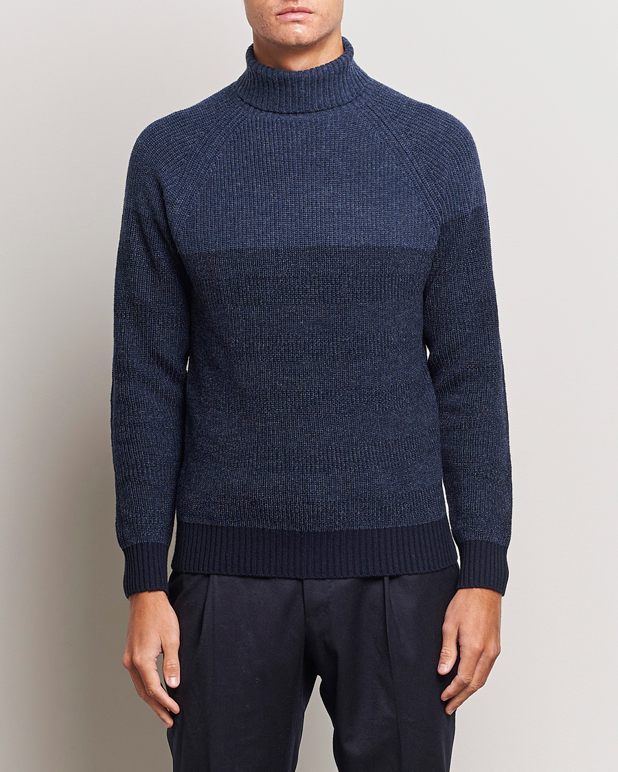 Herr |  | Stenströms | Chunky Ombre Knit Rollneck Blue