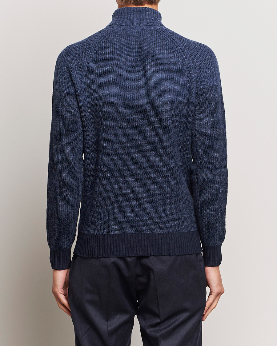 Herr | Tröjor | Stenströms | Chunky Ombre Knit Rollneck Blue
