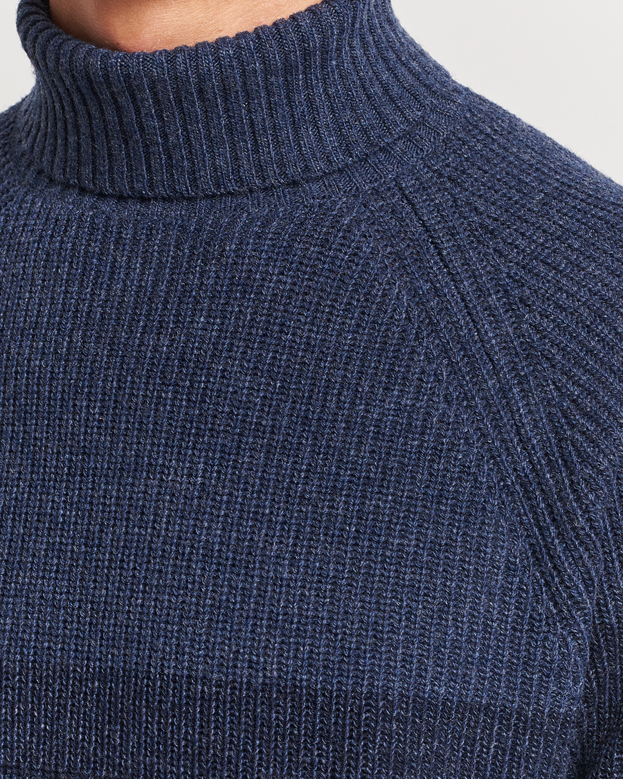 Herr | Tröjor | Stenströms | Chunky Ombre Knit Rollneck Blue