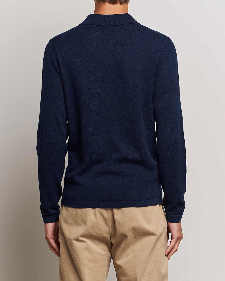 Herr | Tröjor | Stenströms | Cashmere Poloshirt Navy