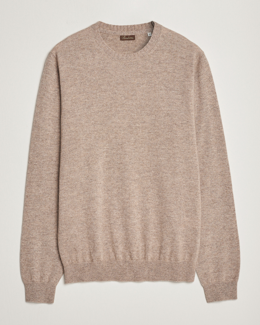 Herr | Tröjor | Stenströms | Cashmere Crewneck Beige