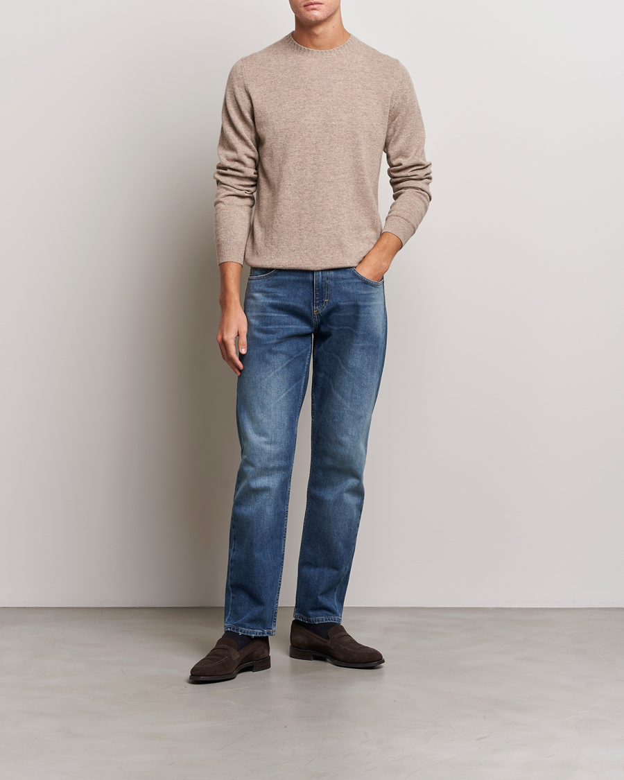 Herr | Tröjor | Stenströms | Cashmere Crewneck Beige