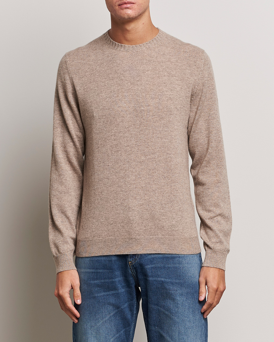 Herr | Tröjor | Stenströms | Cashmere Crewneck Beige