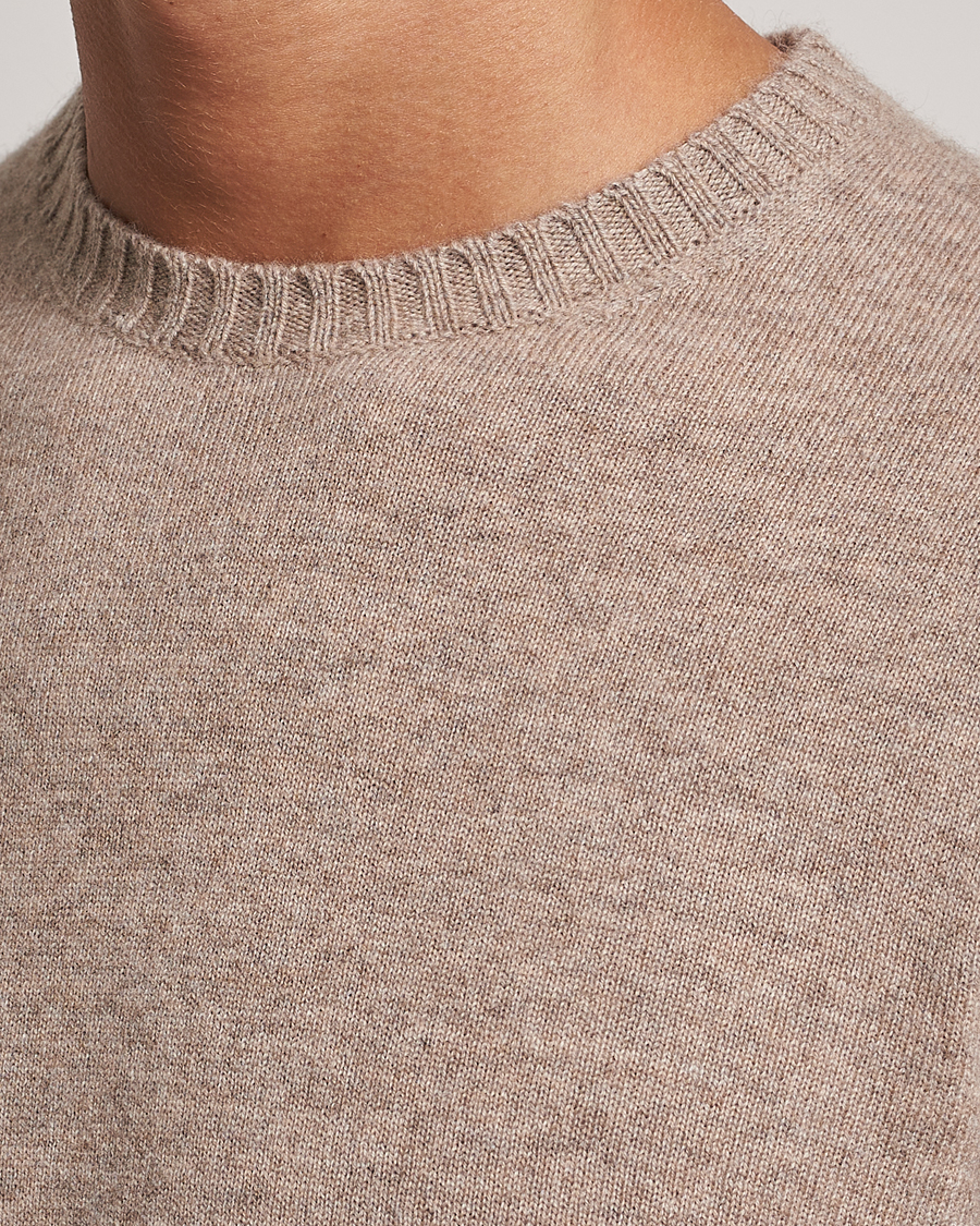 Herr | Tröjor | Stenströms | Cashmere Crewneck Beige