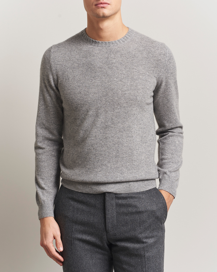 Herr | Tröjor | Stenströms | Cashmere Crewneck Grey