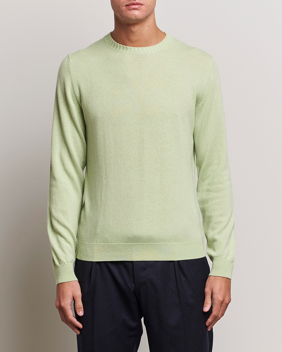 Herr | Tröjor | Stenströms | Cashmere Crewneck Soft Green