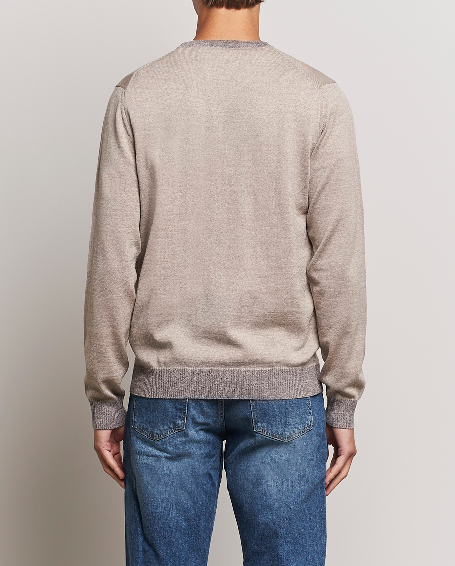 Herr | Tröjor | Stenströms | Merino Wool Contrast Cardigan Beige