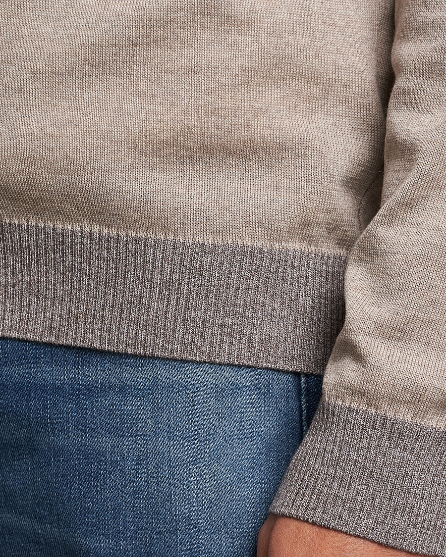 Herr | Tröjor | Stenströms | Merino Wool Contrast Cardigan Beige