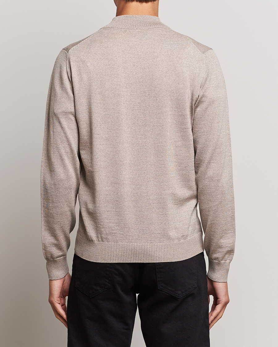 Herr | Tröjor | Stenströms | Merino Half Zip Beige