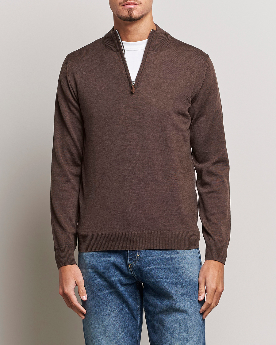 Herr |  | Stenströms | Merino Half Zip Brown