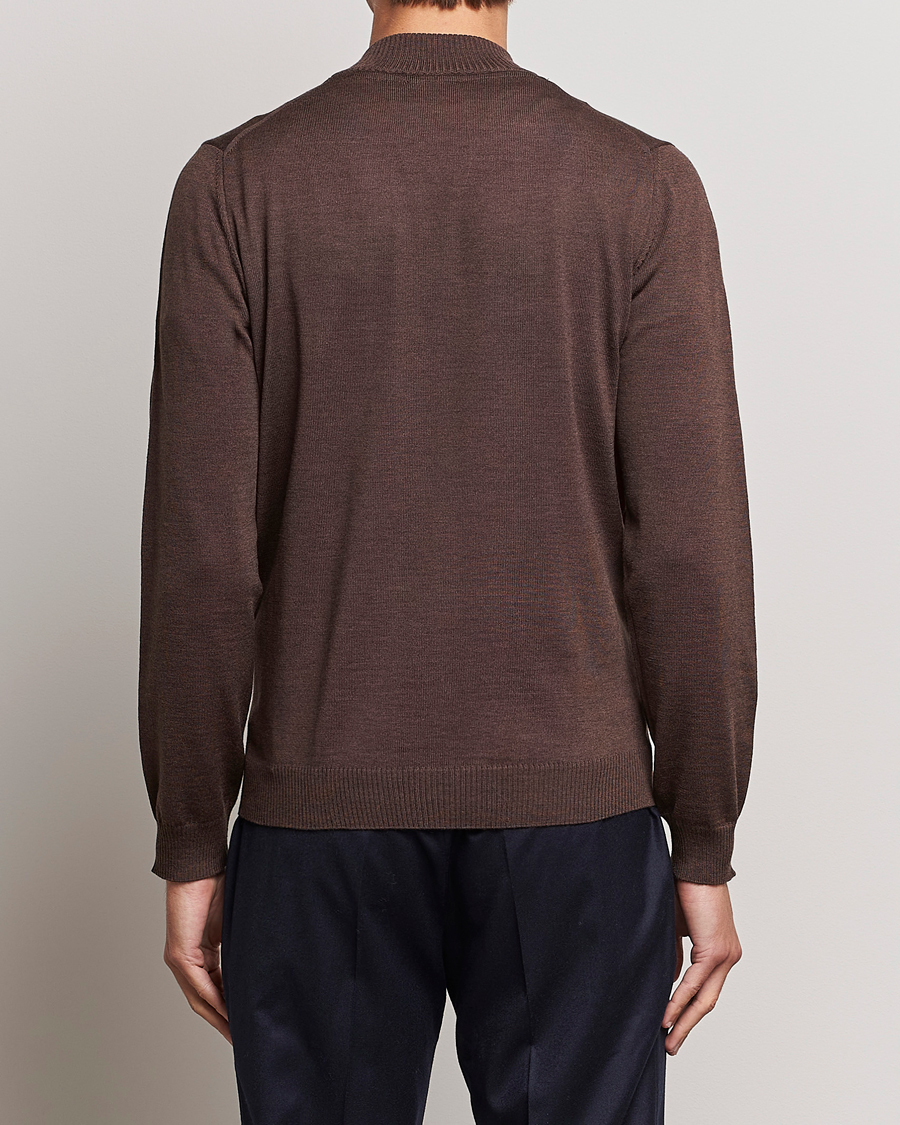 Herr | Tröjor | Stenströms | Merino Full Zip Brown