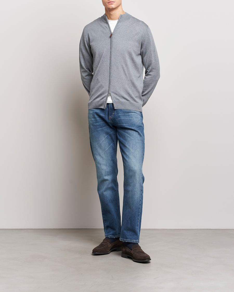 Herr | Tröjor | Stenströms | Merino Full Zip Grey