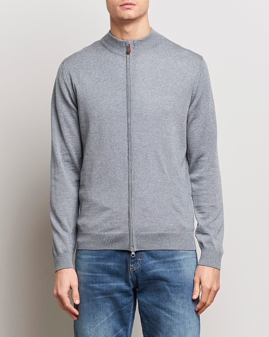 Herr | Full-zip | Stenströms | Merino Full Zip Grey