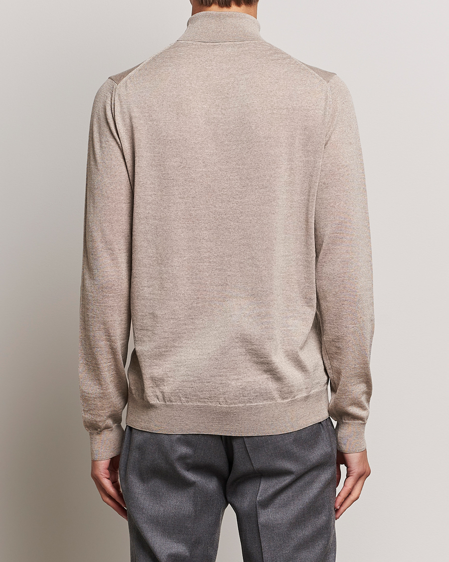Herr | Tröjor | Stenströms | Fine Merino Rollneck Beige