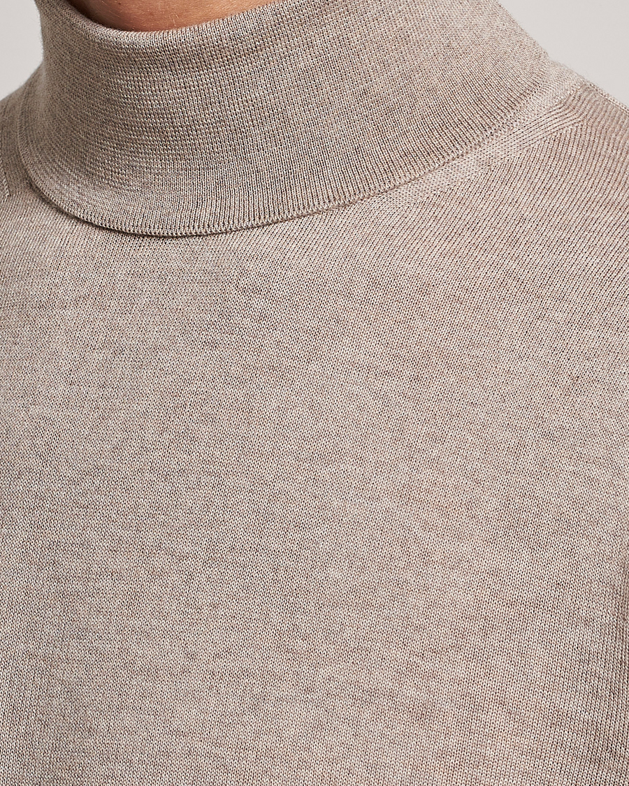 Herr | Tröjor | Stenströms | Fine Merino Rollneck Beige