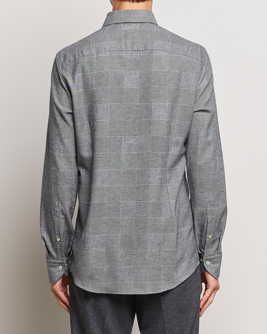 Herr | Skjortor | Stenströms | Slimline Prince of Wales Check Flannel Shirt Grey