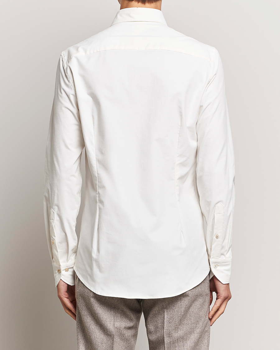 Herr | Skjortor | Stenströms | Slimline Cut Away Corduroy Shirt White