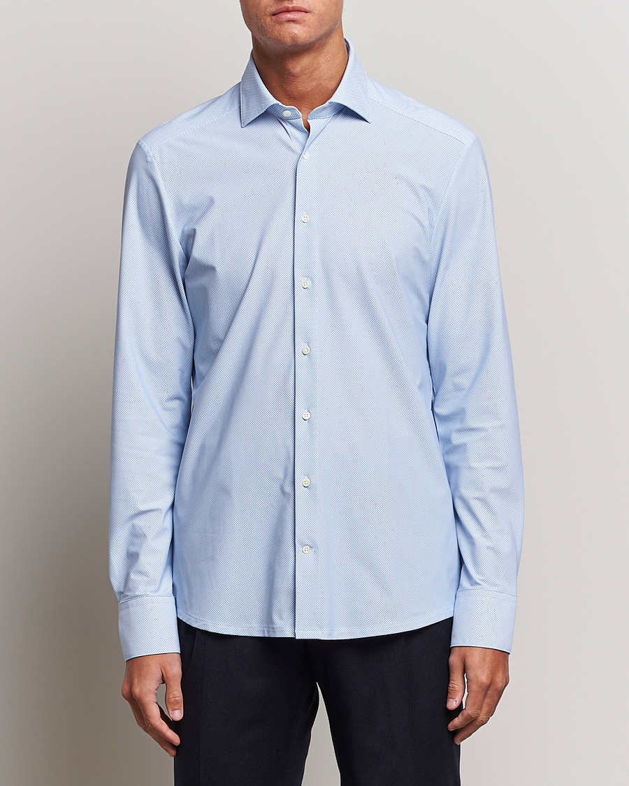 Herr | Skjortor | Stenströms | Slimline 4-Way Stretch Cut Away Shirt Light Blue