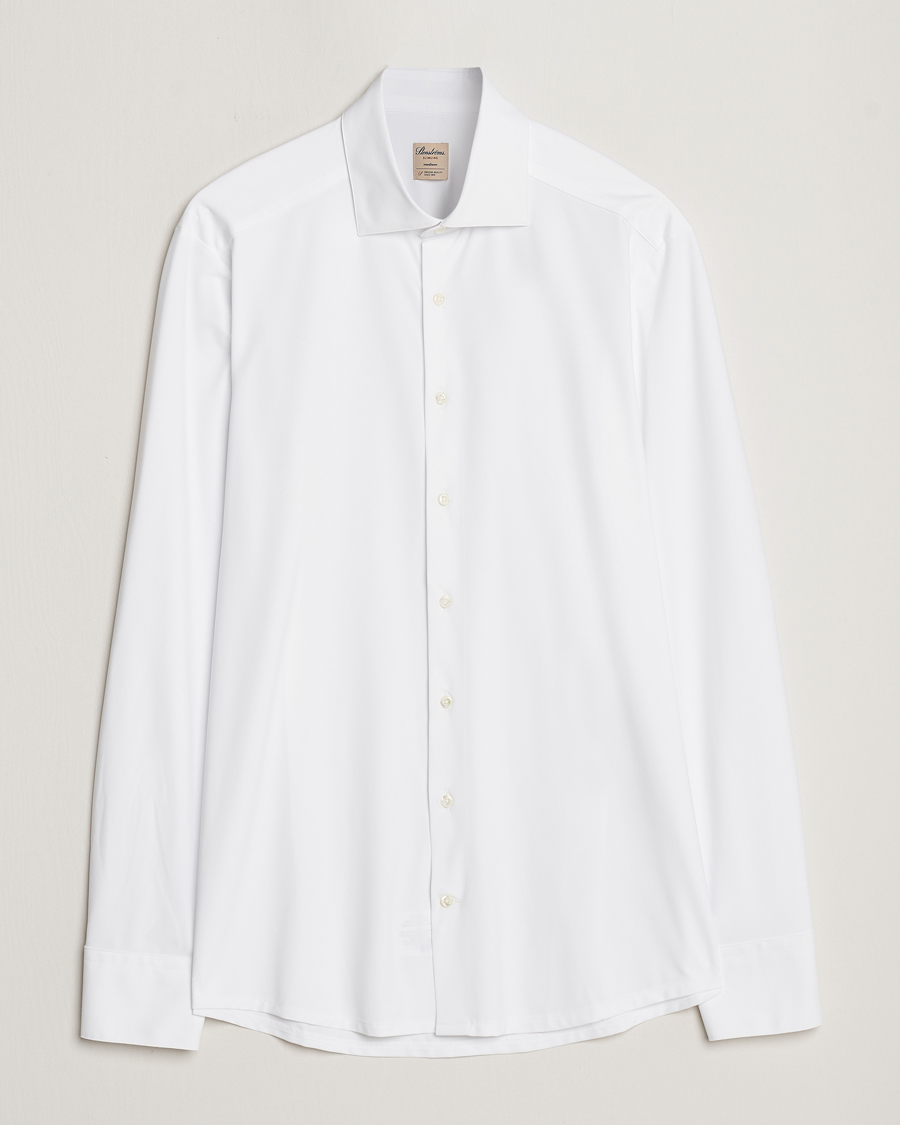 Herr | Skjortor | Stenströms | Slimline Cut Away 4-Way Stretch Shirt White