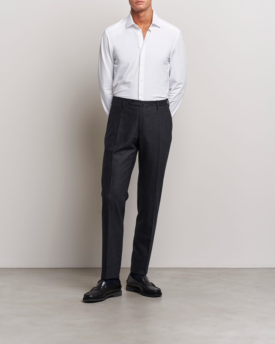 Herr | Skjortor | Stenströms | Slimline Cut Away 4-Way Stretch Shirt White