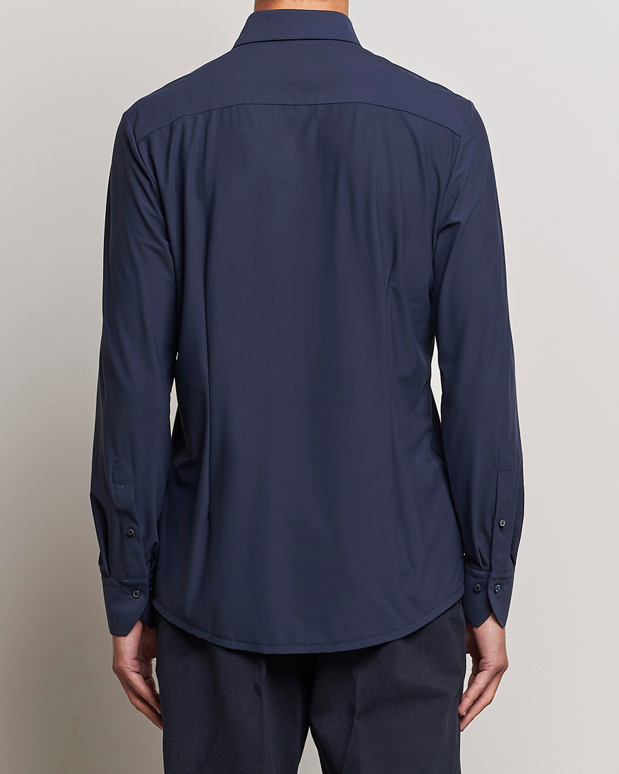 Herr | Skjortor | Stenströms | Slimline Cut Away 4-Way Stretch Shirt Navy