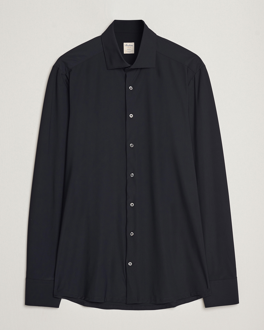 Herr | Skjortor | Stenströms | Slimline Cut Away 4-Way Stretch Shirt Black