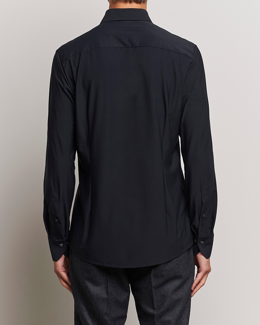 Herr | Skjortor | Stenströms | Slimline Cut Away 4-Way Stretch Shirt Black