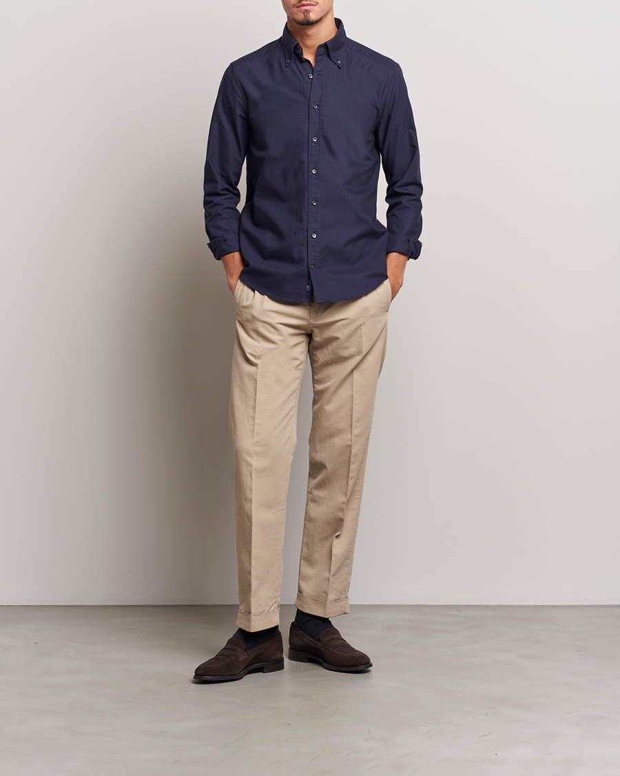Herr | Skjortor | Stenströms | Slimline Oxford Shirt Navy