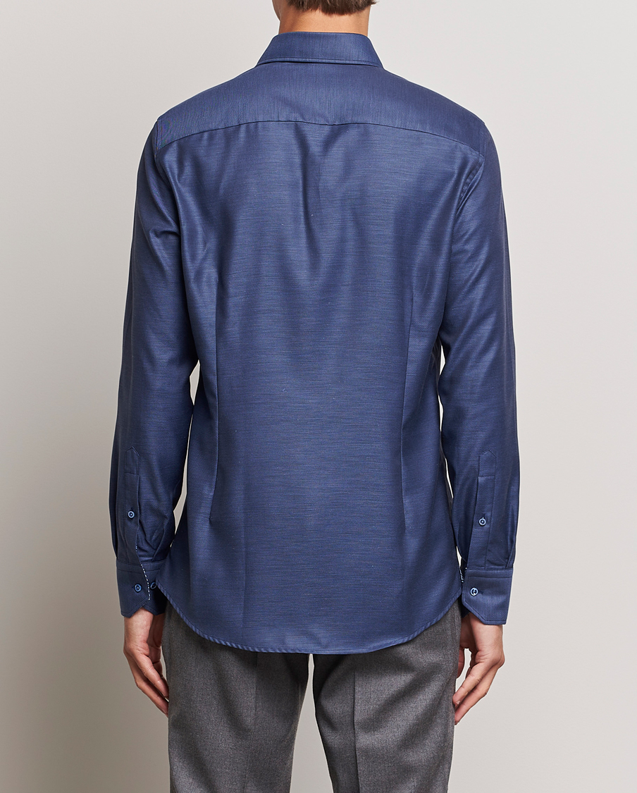 Herr | Skjortor | Stenströms | Slimline Twill Contrast Cut Away Shirt Navy