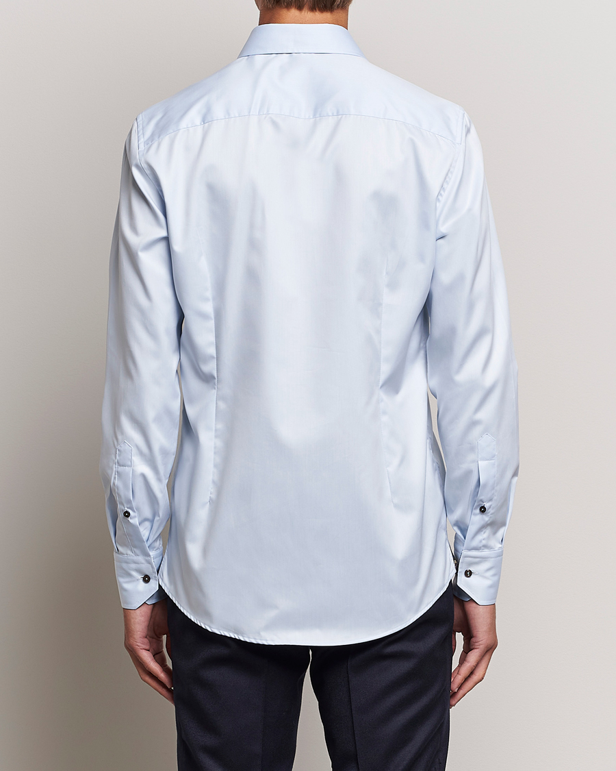Herr | Skjortor | Stenströms | Slimline Contrast Cut Away Shirt Light Blue