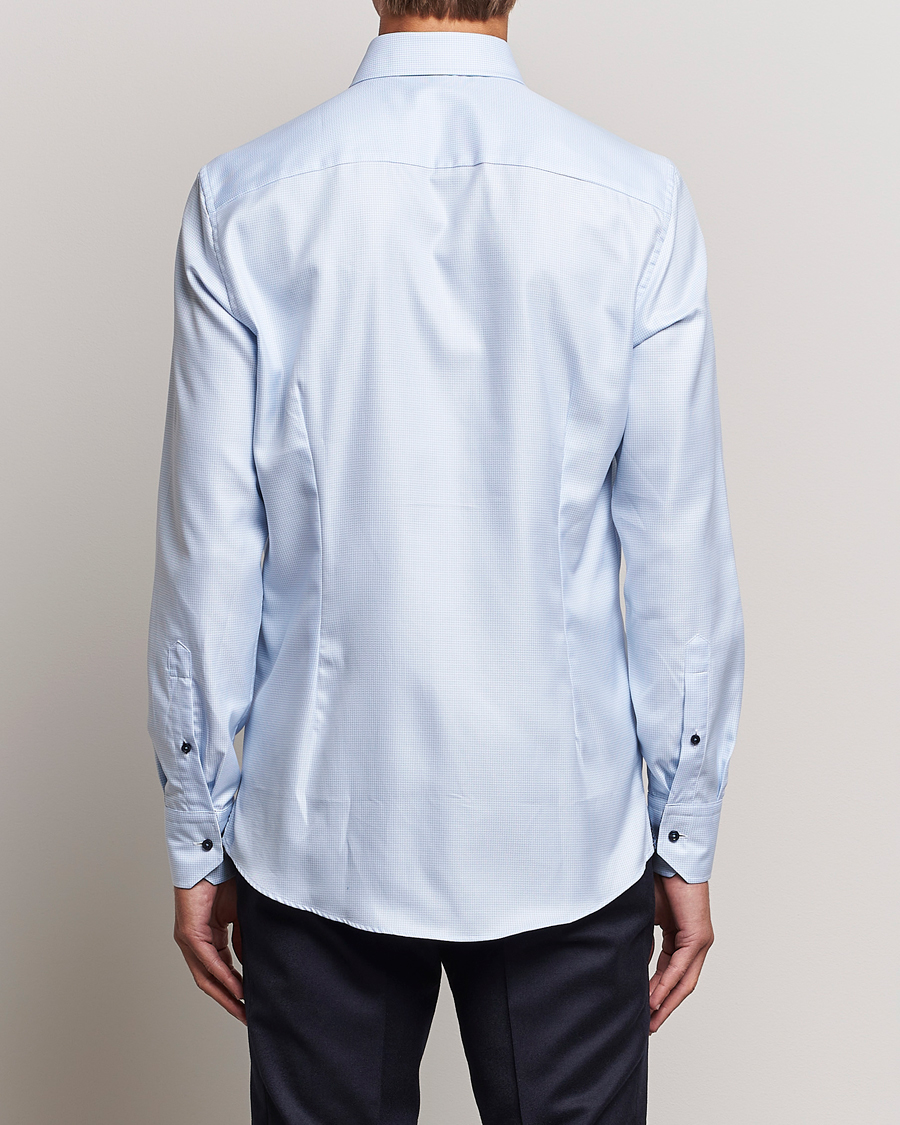 Herr | Skjortor | Stenströms | Slimline Micro Structure Contrast Shirt Blue