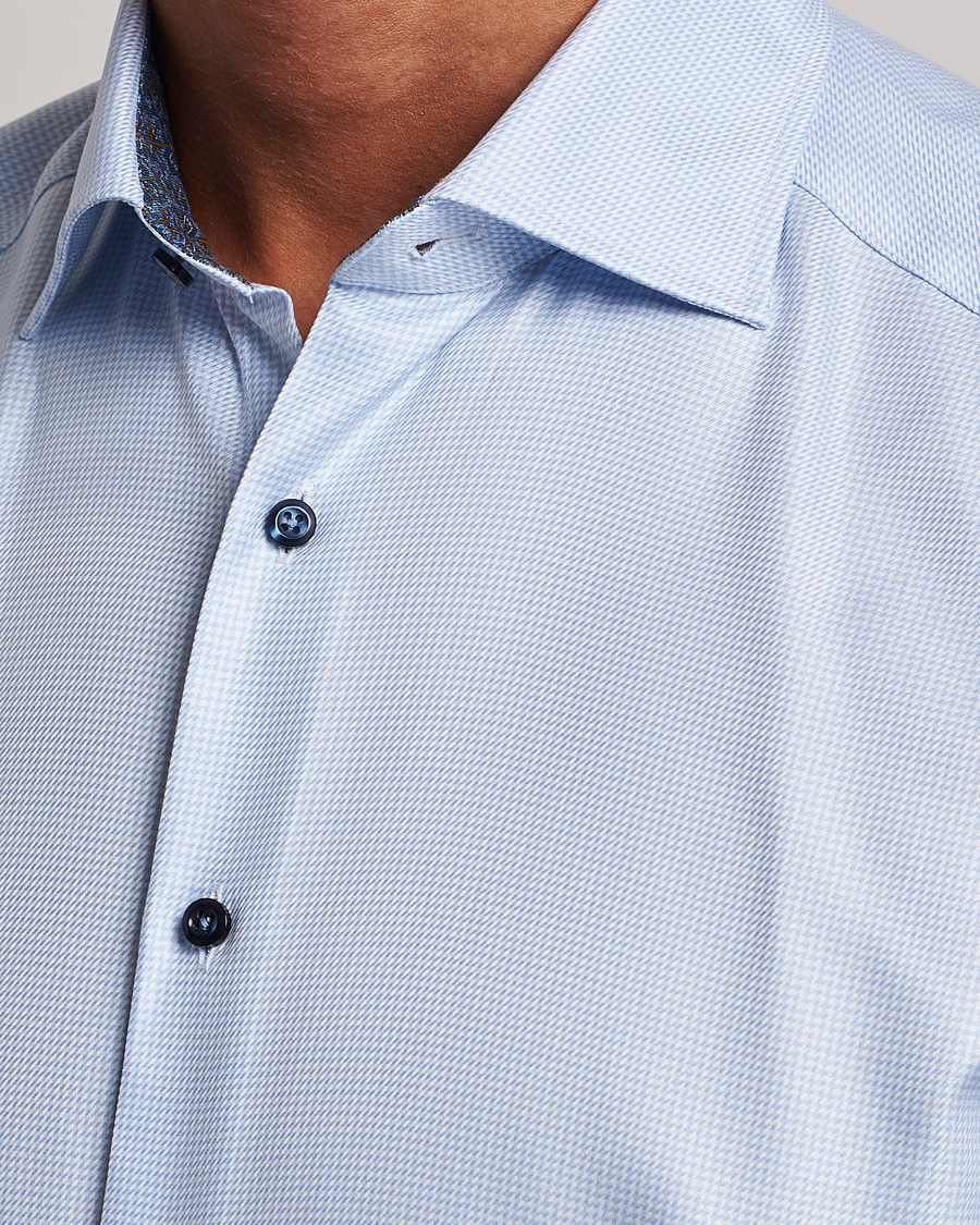 Herr | Skjortor | Stenströms | Slimline Micro Structure Contrast Shirt Blue