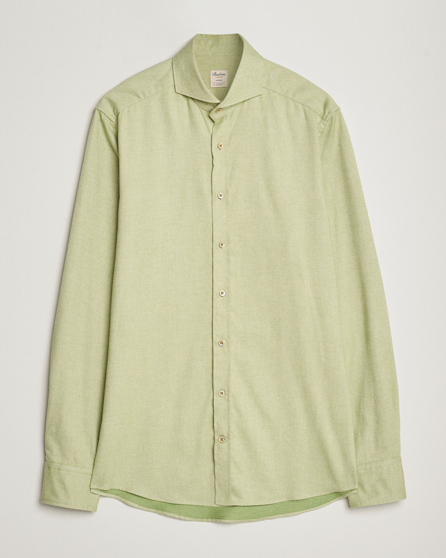 Herr | Skjortor | Stenströms | Slimline Flannel Shirt Green