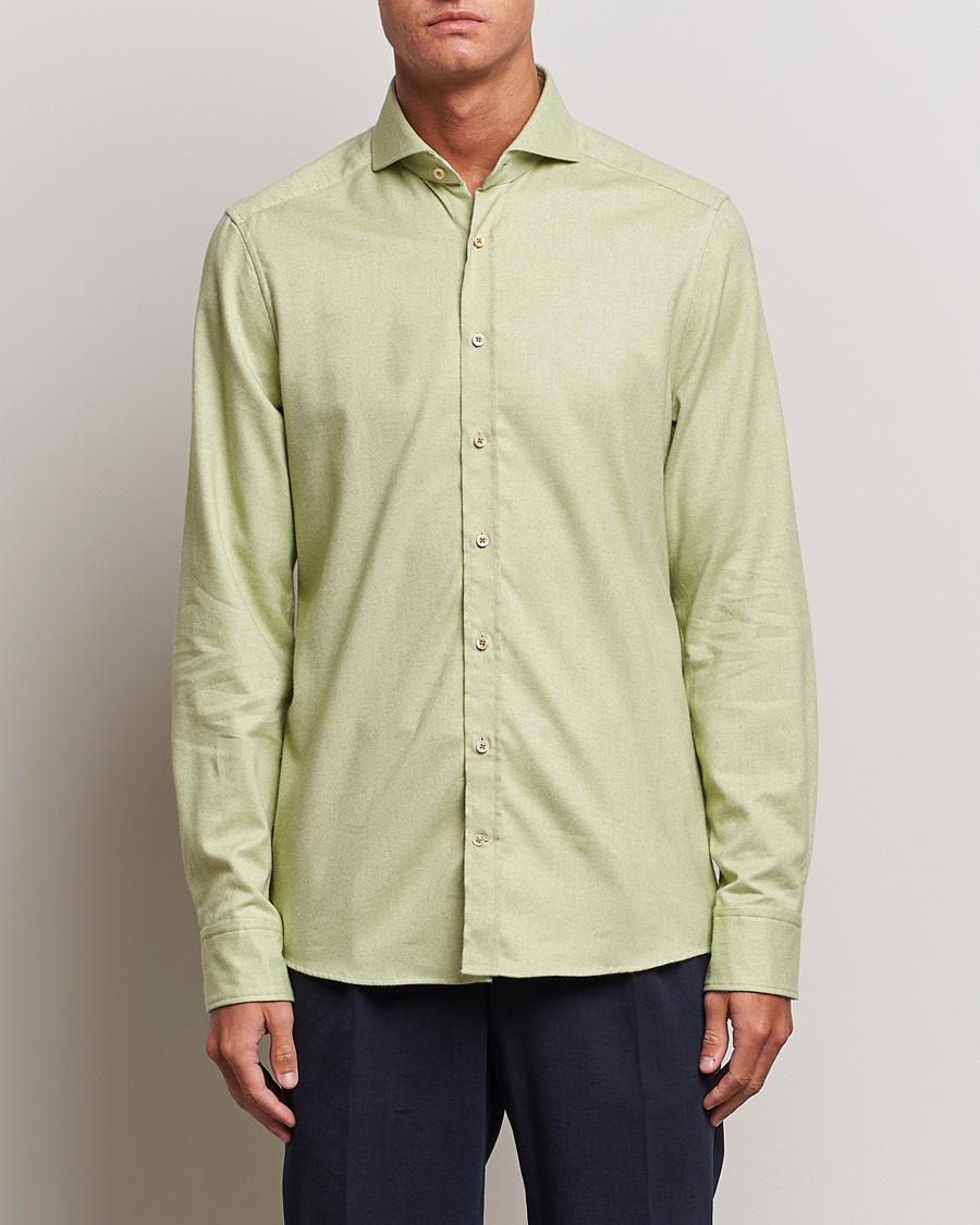 Herr | Skjortor | Stenströms | Slimline Flannel Shirt Green