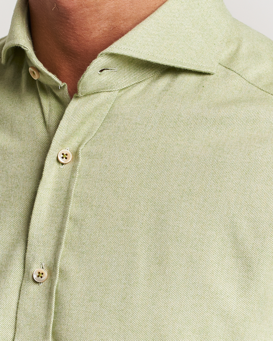 Herr | Skjortor | Stenströms | Slimline Flannel Shirt Green