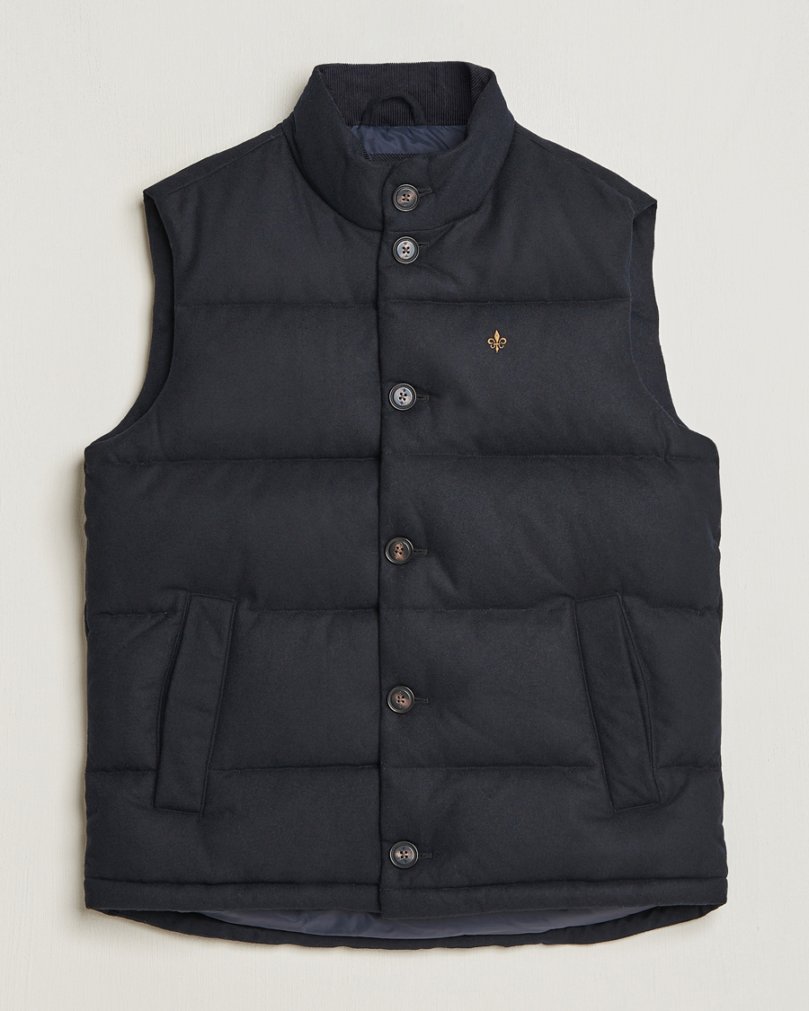 Herr |  | Morris | Alston Wool Flanell Vest Blue