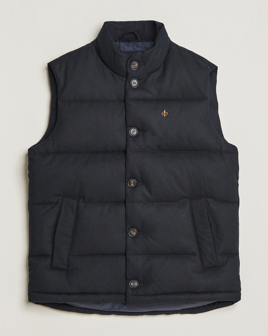 Herr | Jackor | Morris | Alston Wool Flanell Vest Blue