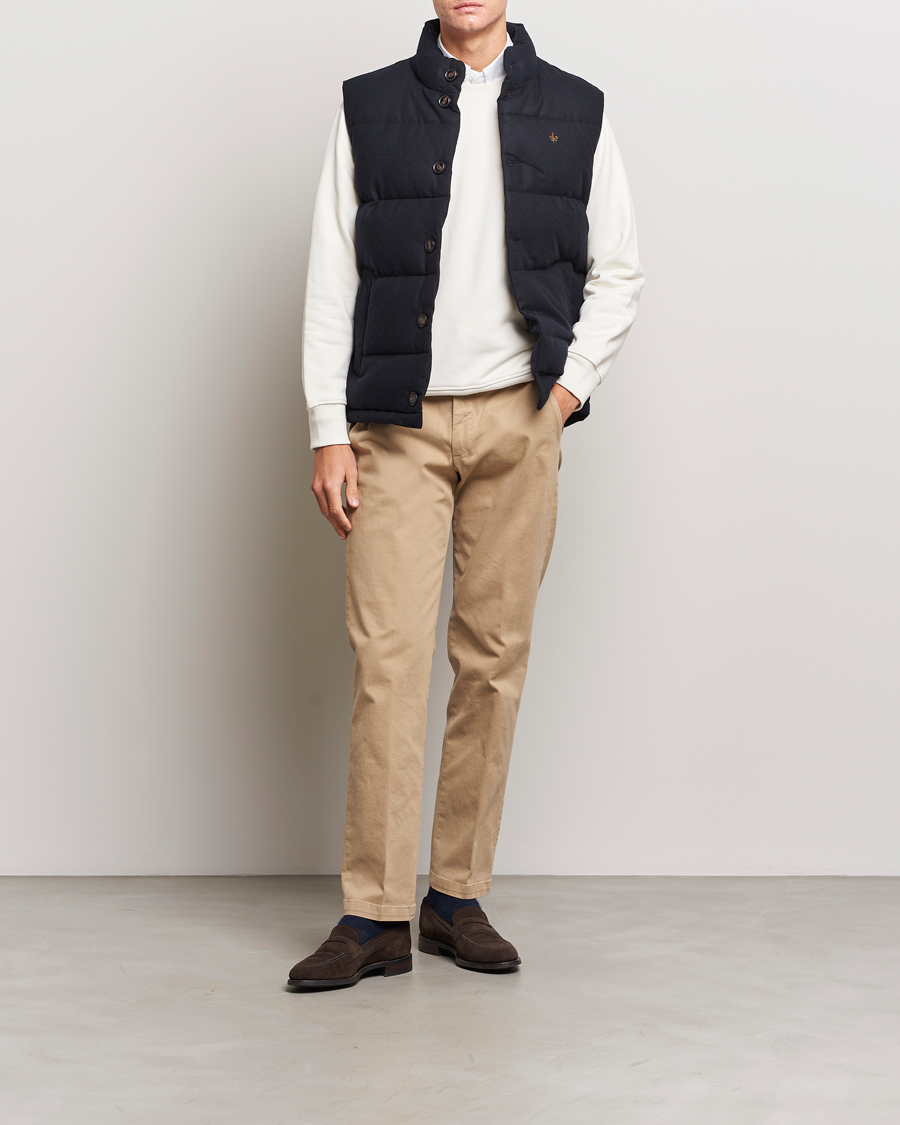 Herr | Jackor | Morris | Alston Wool Flanell Vest Blue