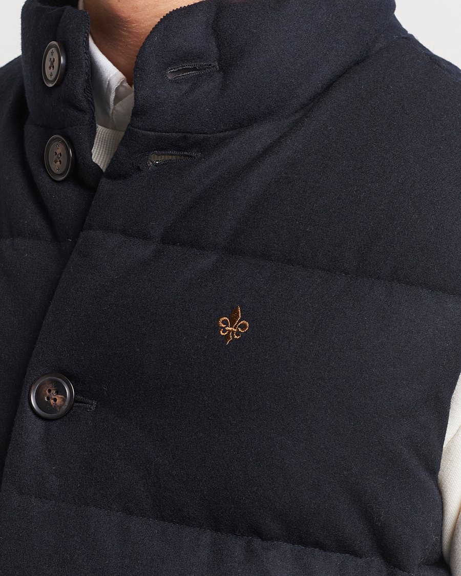 Herr | Jackor | Morris | Alston Wool Flanell Vest Blue