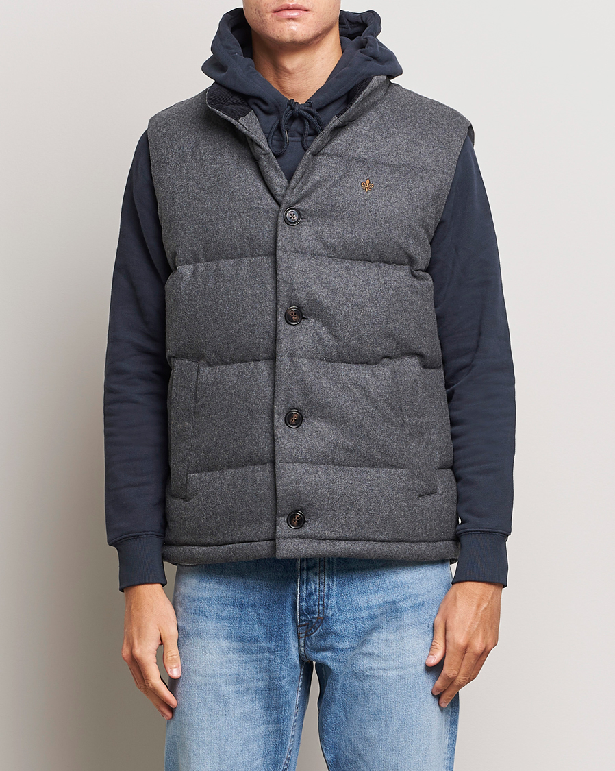 Herr | Jackor | Morris | Alston Wool Flanell Vest Grey