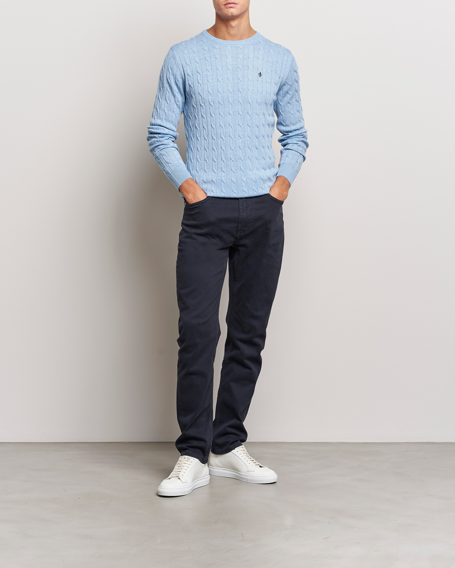 Herr | Byxor | Morris | James Brushed 5-Pocket Pant Blue
