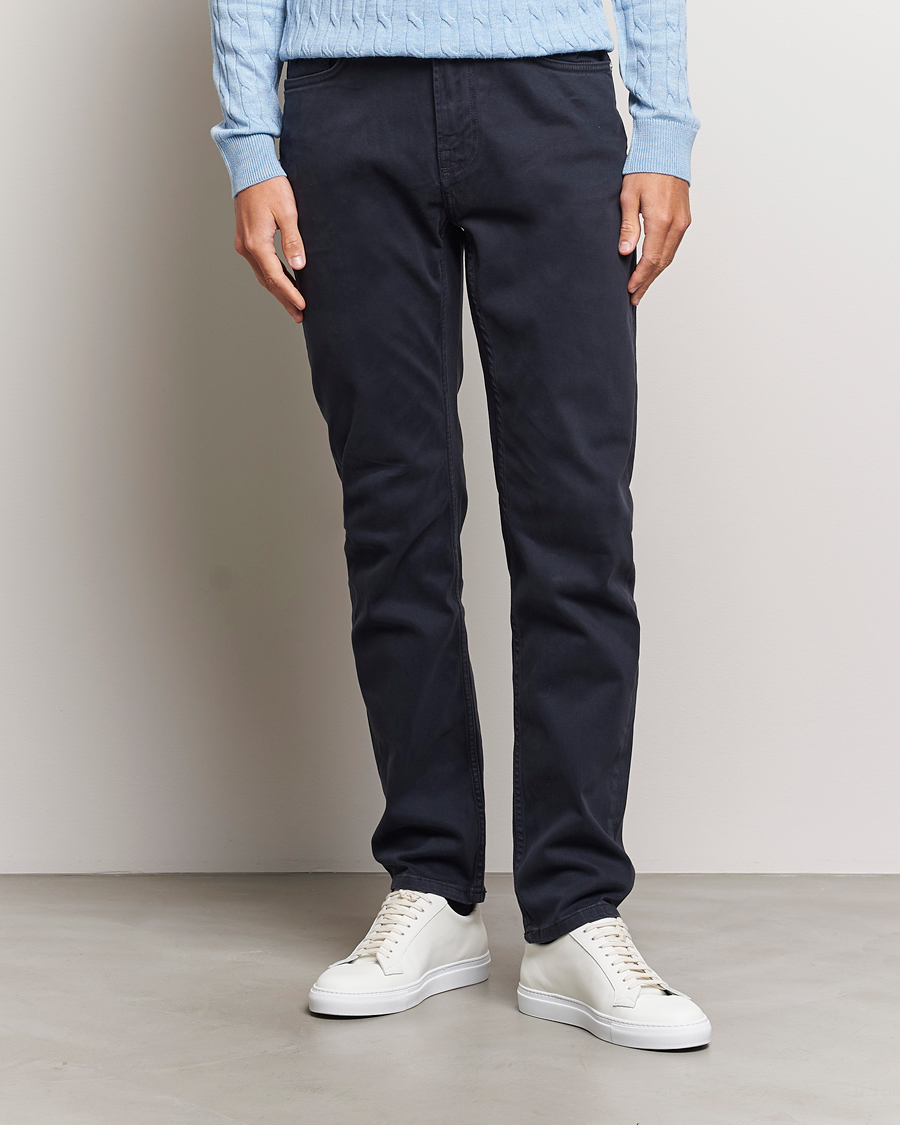 Herr | Byxor | Morris | James Brushed 5-Pocket Pant Blue