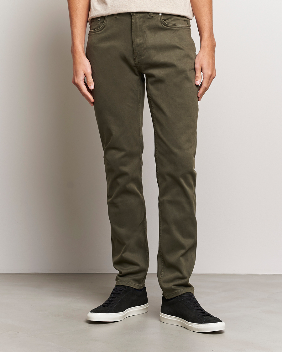 Herr | Byxor | Morris | James Brushed 5-Pocket Pant Olive