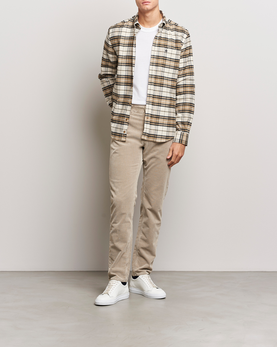 Herr | Skjortor | Morris | Flanell Big Check Shirt Off White