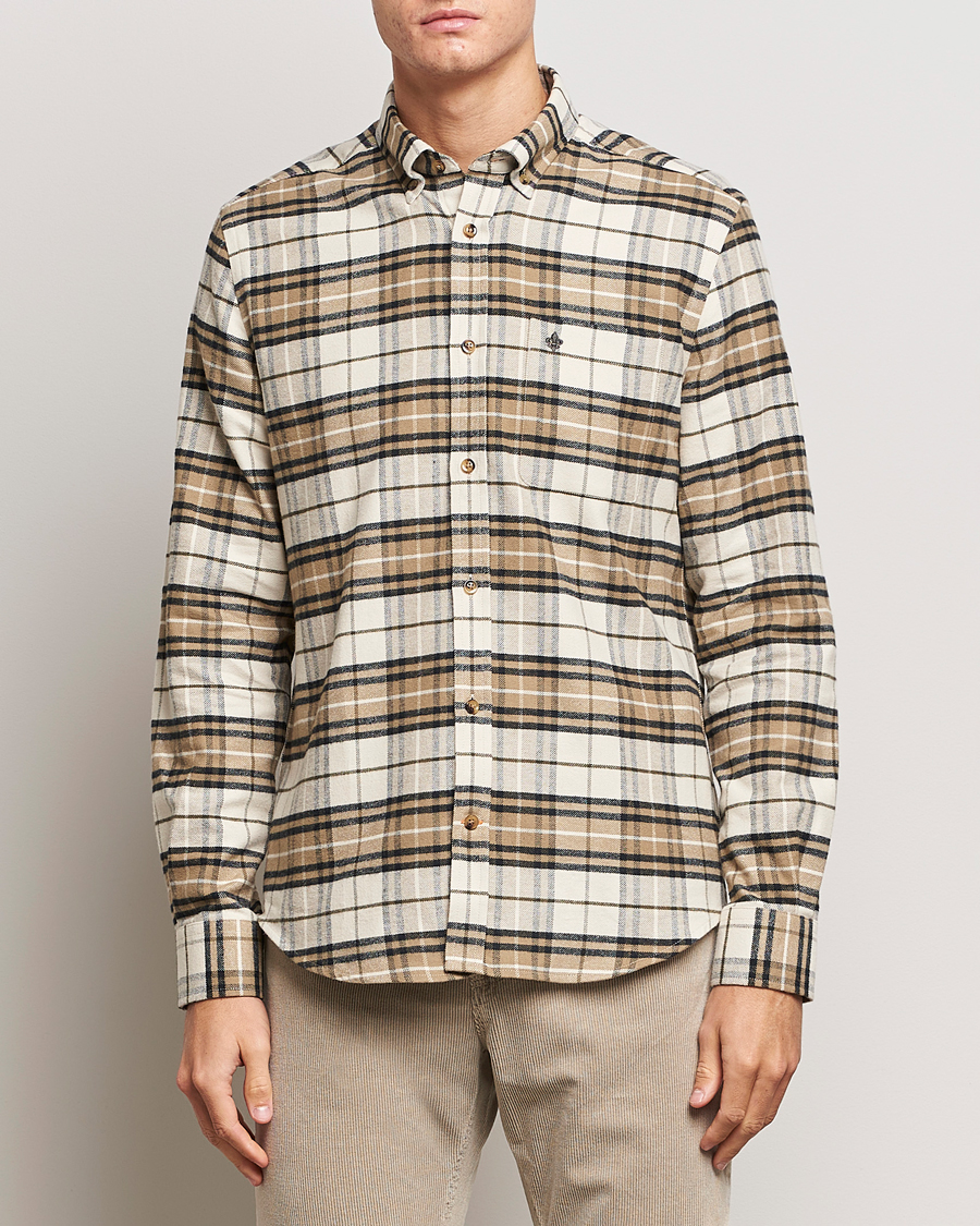 Herr | Skjortor | Morris | Flanell Big Check Shirt Off White