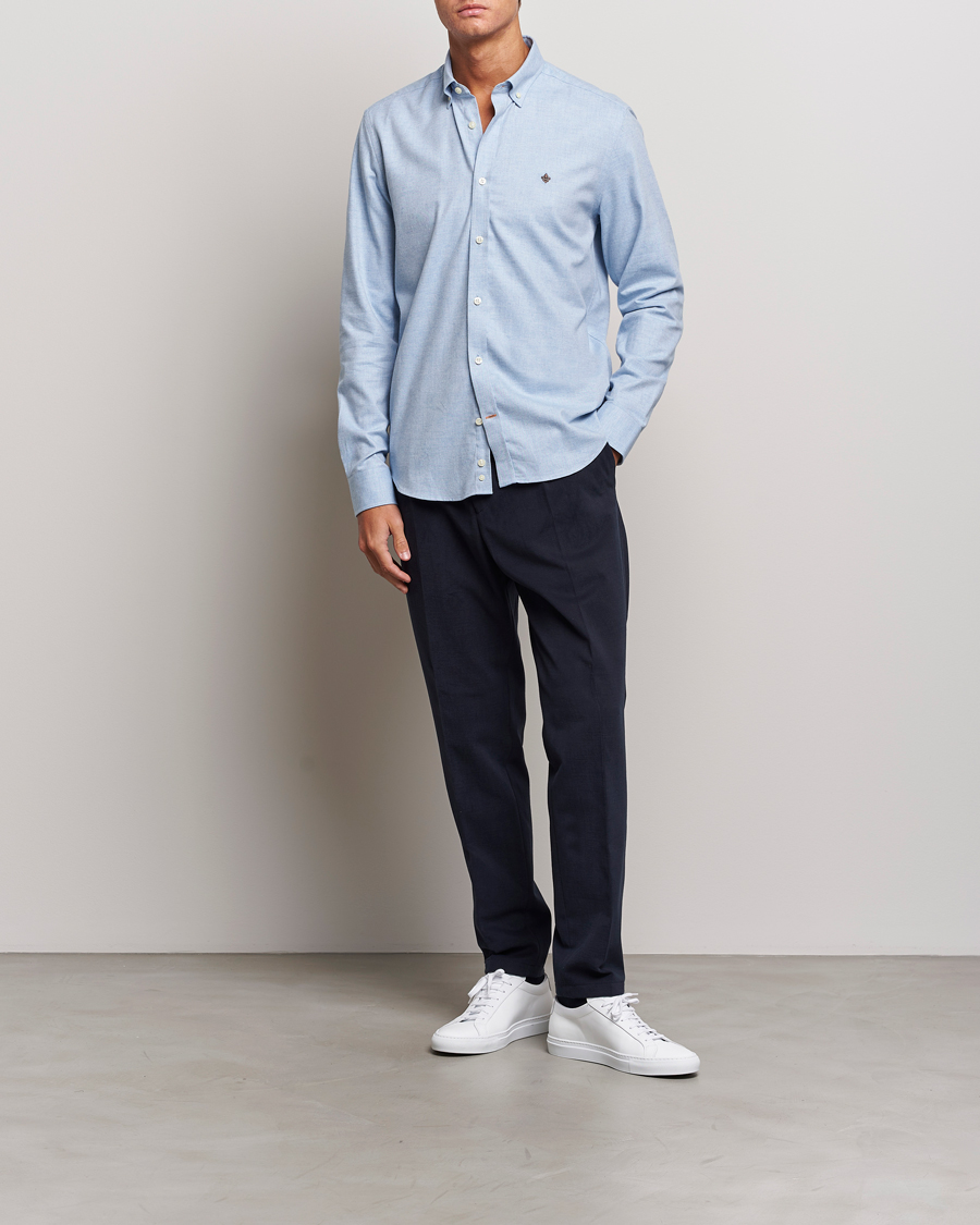 Herr | Skjortor | Morris | Watts Flanell Shirt Light Blue