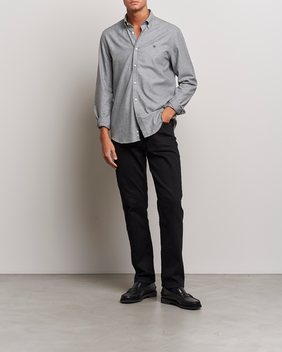 Herr | Skjortor | Morris | Watts Flanell Shirt Light Grey