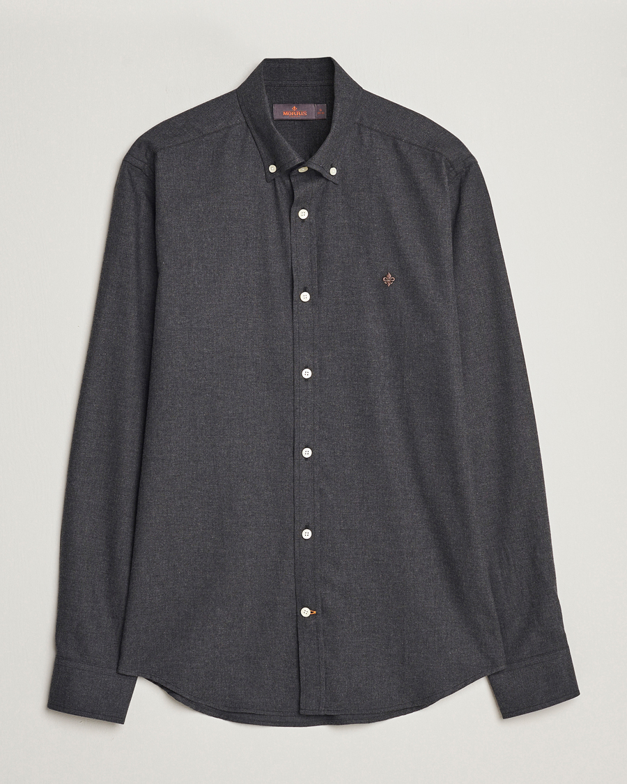 Herr | Skjortor | Morris | Watts Flanell Shirt Dark Grey