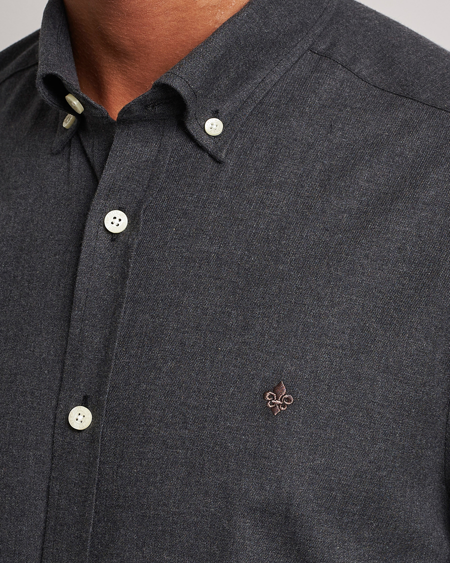 Herr | Skjortor | Morris | Watts Flanell Shirt Dark Grey
