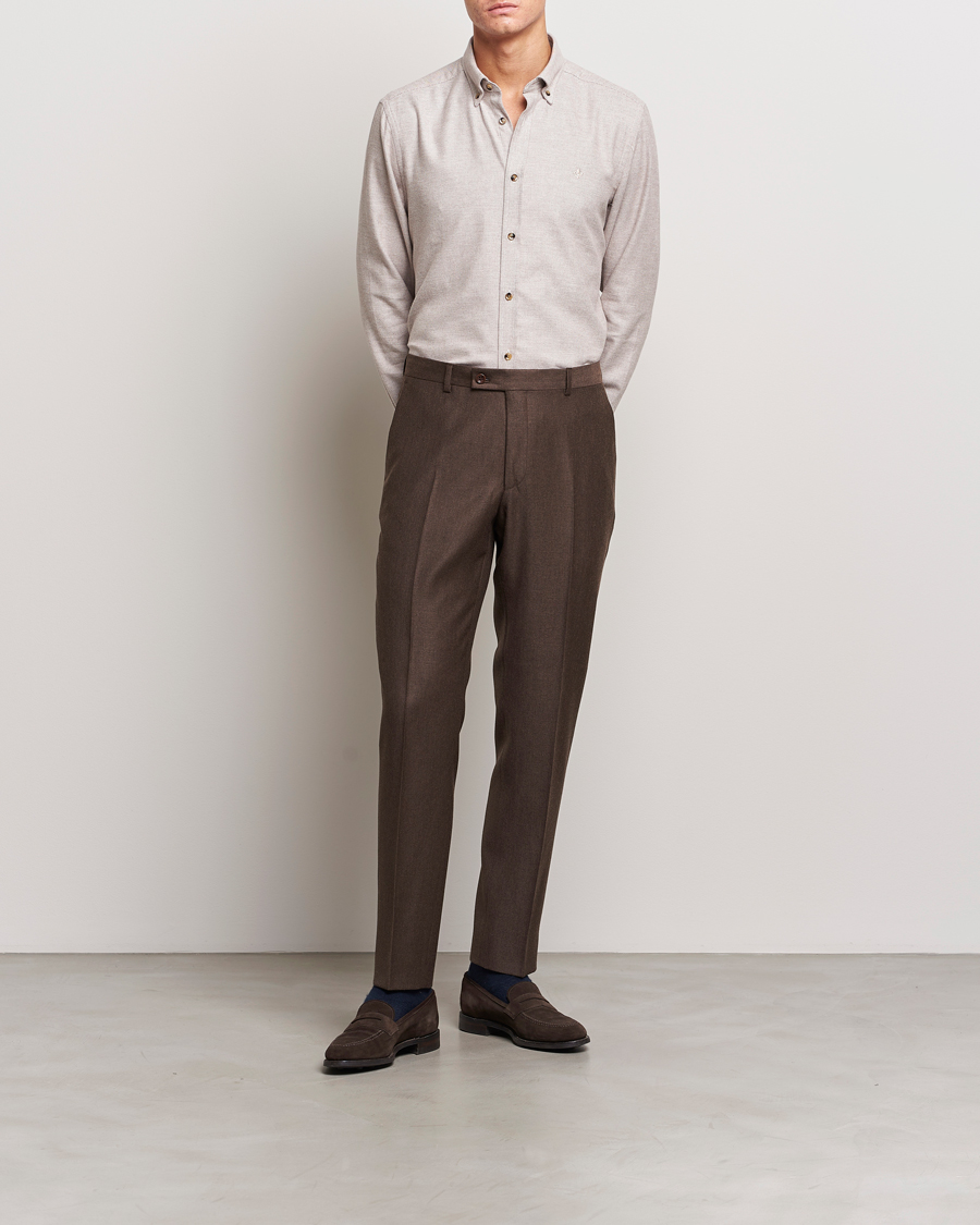 Herr | Skjortor | Morris | Flanell Check Shirt Khaki